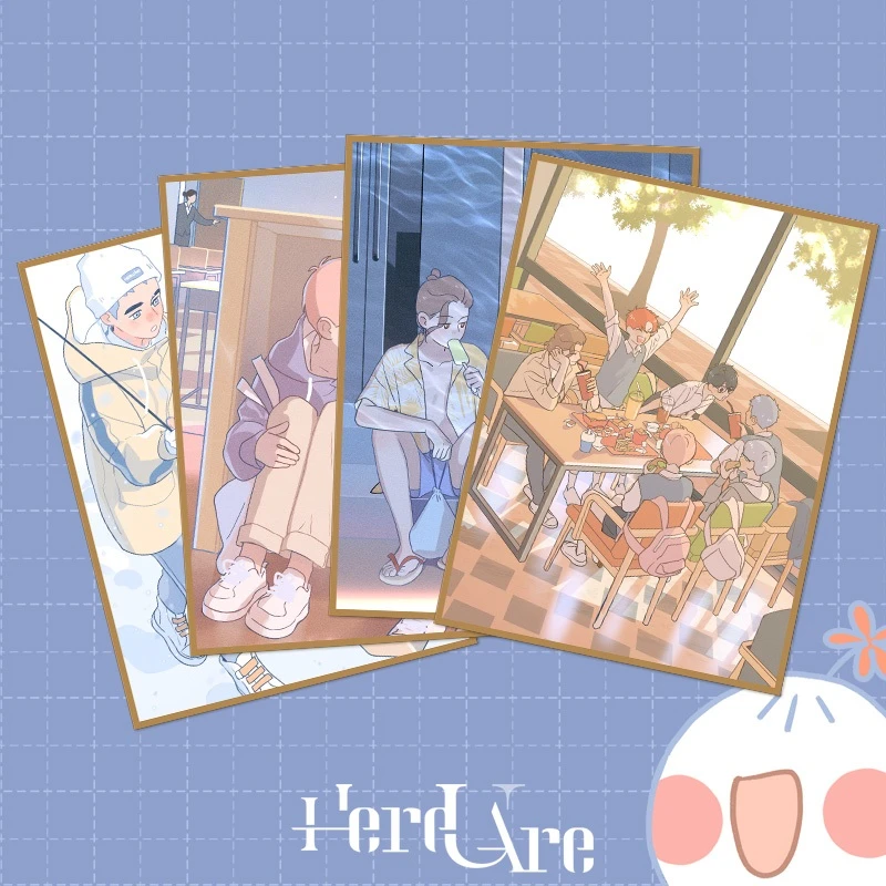 1 Pc Here U Are Colored Paper Ornaments Li Huan Yu Yang Cartoon Characters Greeting Cards Gift Card Business Cards Aliexpress