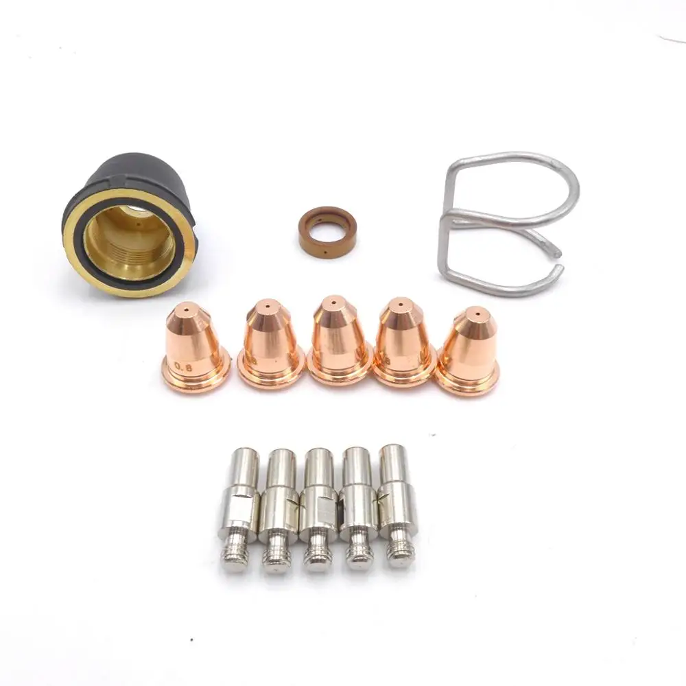 

13PCS Plasma Cutter Torch S25 S45 Accessory Kit PR0110 Electrodes PD0116 Nozzle Tips Spacer Guide Retaining Cap Gas Diffuser