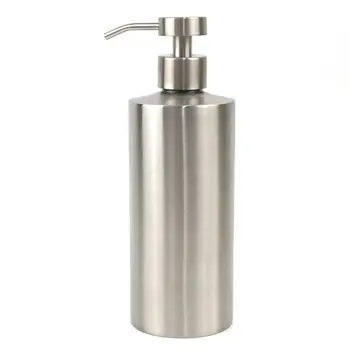 

Stainless steel cylindrical dispensing bottle soap dispenser countertop sink dispenser liquid bottle hand wash pump