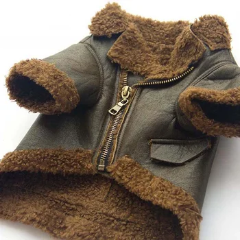 

Pet Buckskin Dog Clothes Retro Leather Zipper Jacket Coat Cool Jacket Clothing Like a Cool Boy For Small Dogs Teddy French