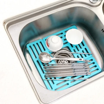 

Multifunction Kitchen Placemat Insulation Pads Vegetables Dish Sink Attempts To Prevent Draining Board