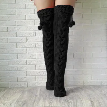 

2020 New Girls Stockings Fashion Solid Color Ball Youth Simple Comfortable Self-Cultivation Knitted Warm Convenient Stockings