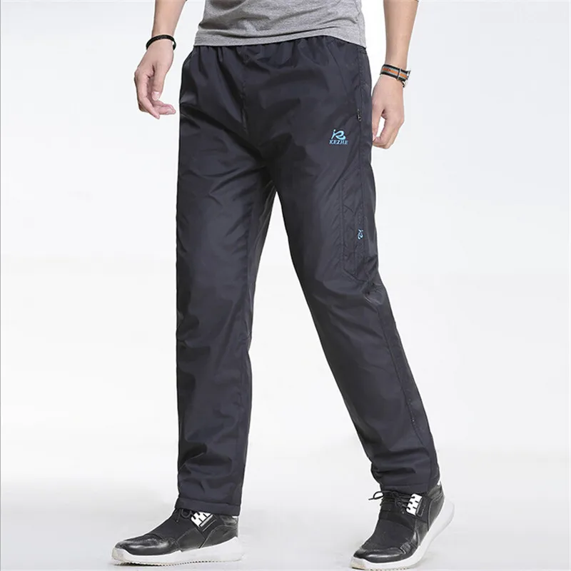 3 цвета, зимняя ветровка, мужские повседневные брюки, быстро сохнут, мужские рабочие брюки, мужские брюки и спортивные штаны, водонепроницаемые брюки - Цвет: Thin blue