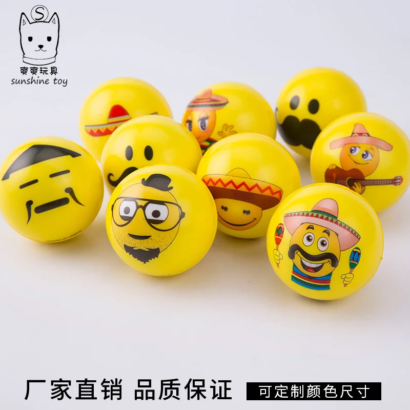 6. 3 см борода Экспрессия шарик из ПУ Smiley Vent губка вспенивание снижение стресс мяч Детская игрушка производители Настраиваемые