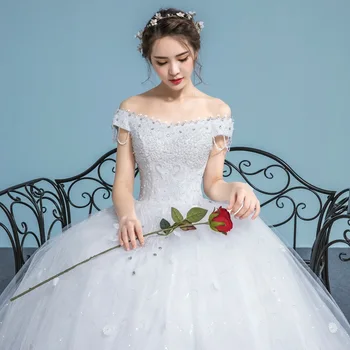 

Lace V Neck Wedding Dresses 2019 Vintage Bride Gown Vestidos De Novia Casamento Real Photo simple kate wedding dress