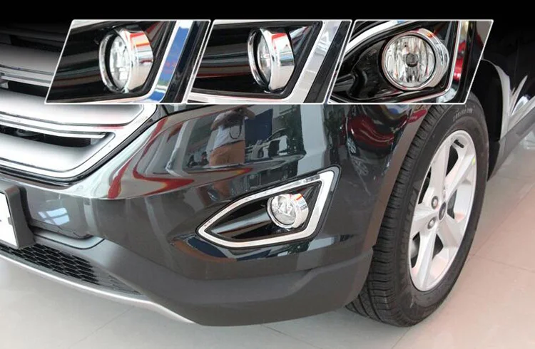Наклеиваемого покрытия для автостайлинга из ABS хромированные передние противотуманные фары светильник противотуманная фара накладка 2 шт./компл. аксессуары для Ford Edge