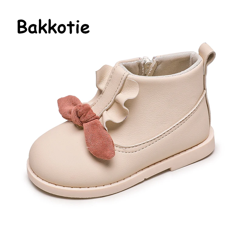 Bakkotie/2019 г. модные ботинки для малышей сезон осень Новинка милые розовые ботильоны