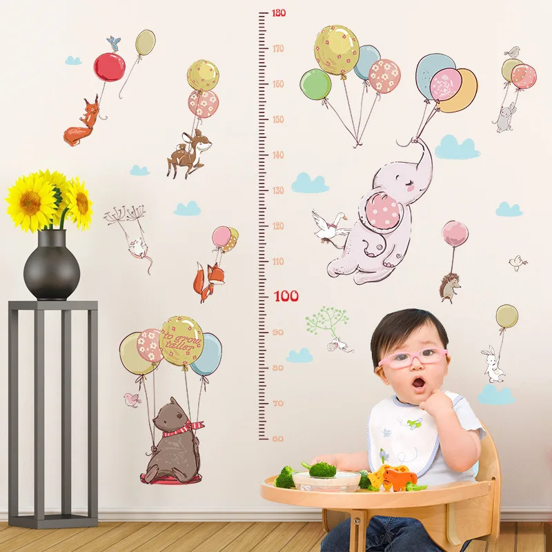 Balloon Animal Height Sticker for Children's Room Bedroom Porch Kindergarten Classroom Decoration Wall Sticker Mural Sk9275