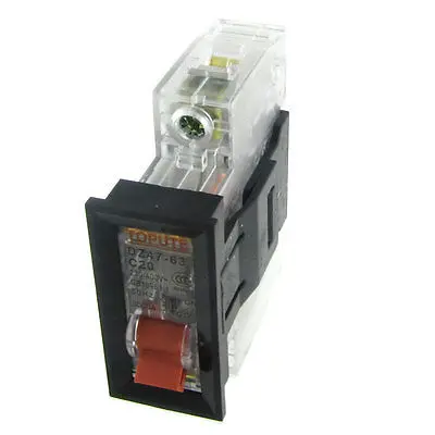

AC 230V 400V 20A 1P Transparent Miniature Circuit Breaker with Mounting Bracket