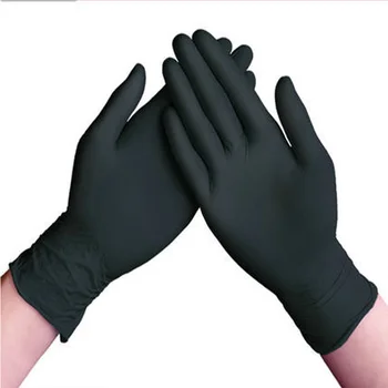 

20PCS Disposable Gloves Black Safety Plastic Glove Latex Disposable Black Food Gloves Rubber Garden Nitrile Cleaning Gloves