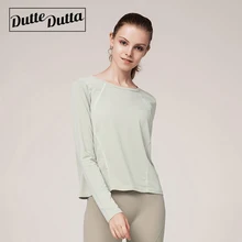 Женская рубашка для йоги, компрессионная спортивная рубашка, топы для тренировок и занятий йогой, Спортивная футболка для йоги и фитнеса с дыркой Thum