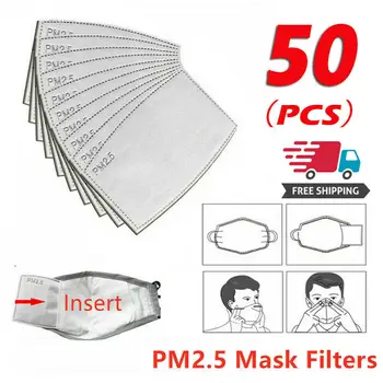 

10/20/50PCS/ Lot PM2.5 Filter Paper Mouth Mask Anti Fog Dust Haze Mask Filter for Health care US