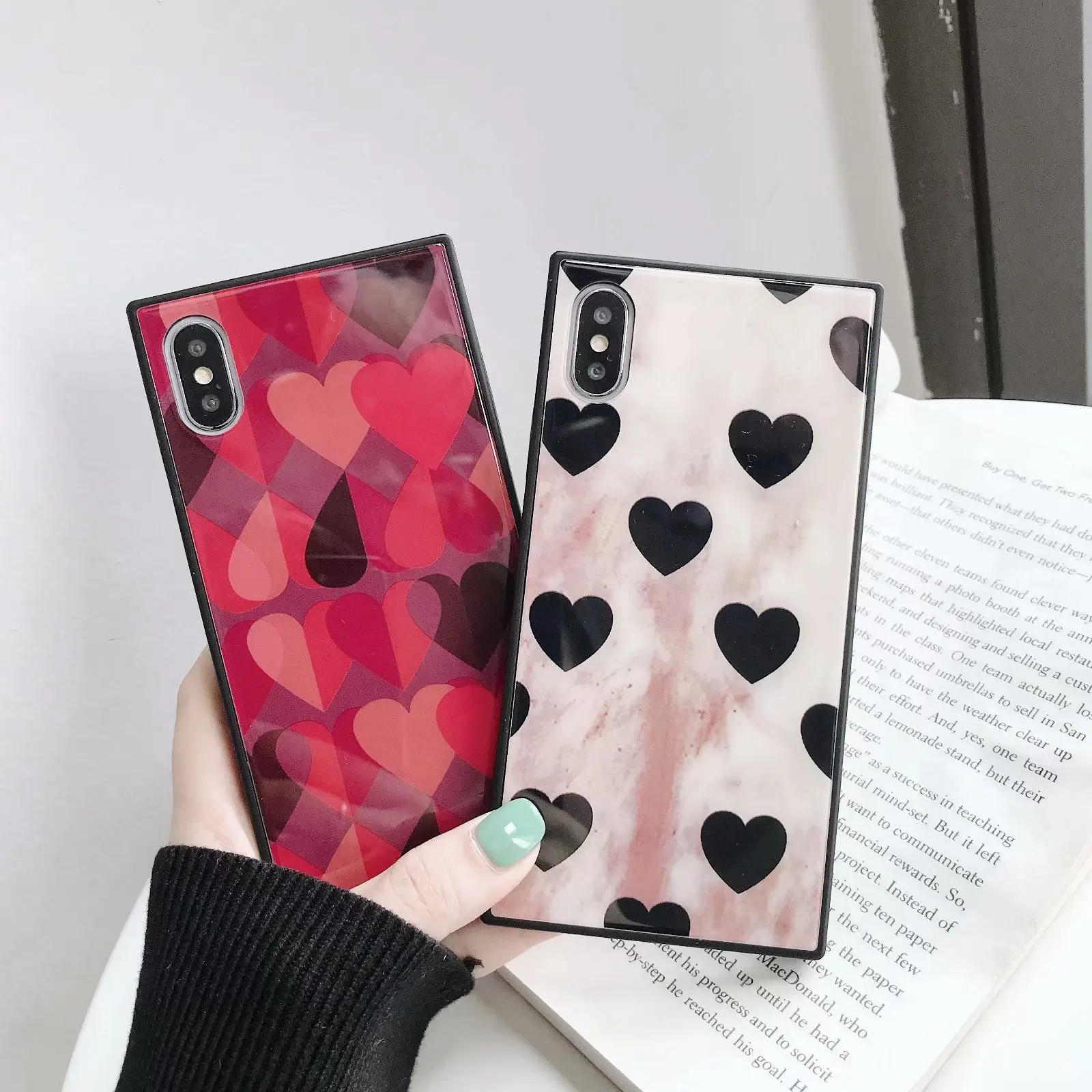 Для iphone Xs max XR X 8 7 6 6s plus квадратный глянцевый закаленное стекло чехол для телефона
