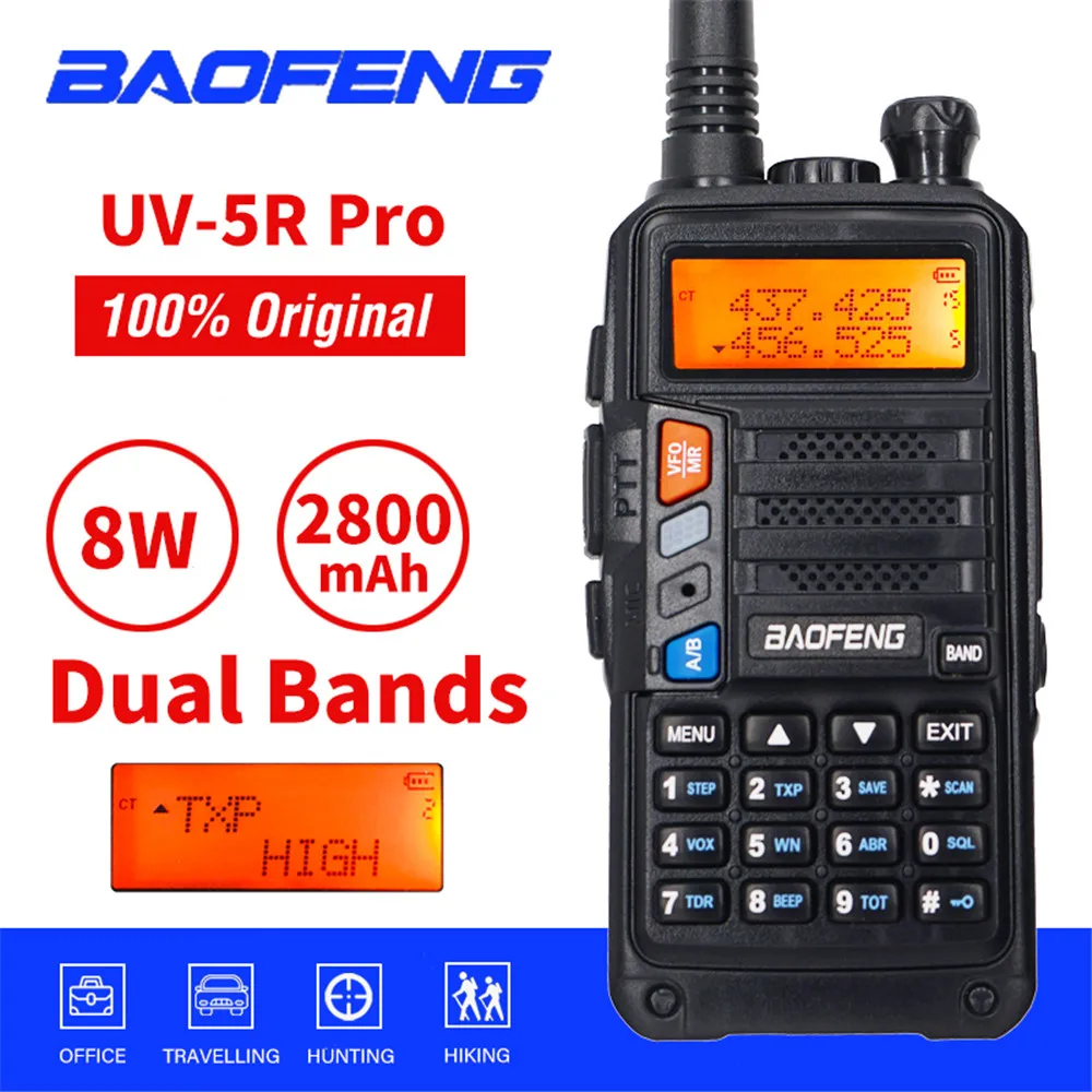 Портативная рация Baofeng UV 5R Pro 8 Вт двусторонняя радиостанция для UV5R любительская