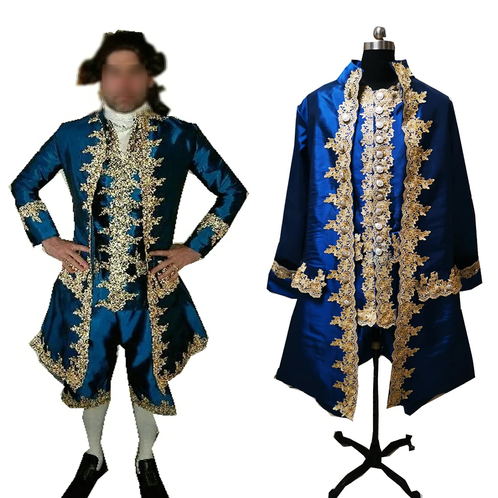 

Tailored!Jackets+Shorts 3PCS Men's Long tail Coats Vintage Costumes MAN COURT DRESS Victorian stage Performance MALE Suits D-398