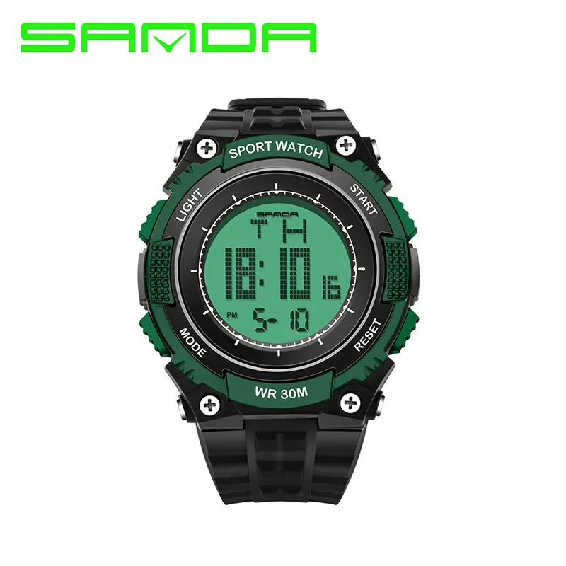 Sanda водонепроницаемые спортивные часы мужские наружные электронные часы Sanda светящиеся многофункциональные студенческие мужские часы