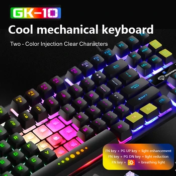 

Wired Mechanical Keyboard LED Mousepad Gaming Keyboard Light Mousepad Rainbow Backlit Ergonomic 87 Keys for PC Laptop Desktop