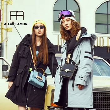 

Allure Amore Women Parkas Winter Coats Hooded Thick Cotton Warm Female Jacket Fashion Mid Long Wadded Coat Outwear