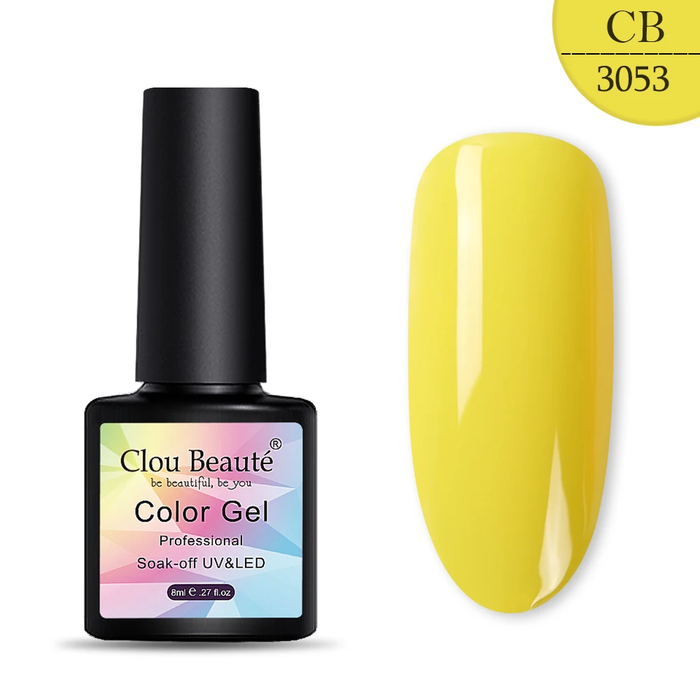Clou Beaute Набор лаков для ногтей 8 мл цветная гелевая краска для ногтей гель-лаки лак для ногтей полуперманентный Vernis Hybrid - Цвет: 3053