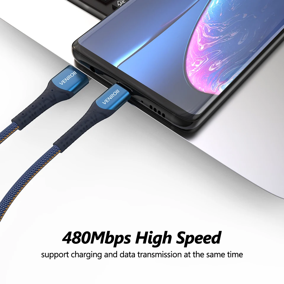 Venroii usb type C кабель для huawei mate 30 20 Pro 5A Supercharge Кабо для P30 P20 P10 Honor Быстрая зарядка USBC type-C кабель для передачи данных