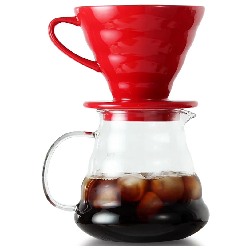 

V60 Style Ceramic Coffee Dripper for Japness Filter Cup Coffee Drip Permanent Pour Over Coffee Maker for 1-2 Cups 01