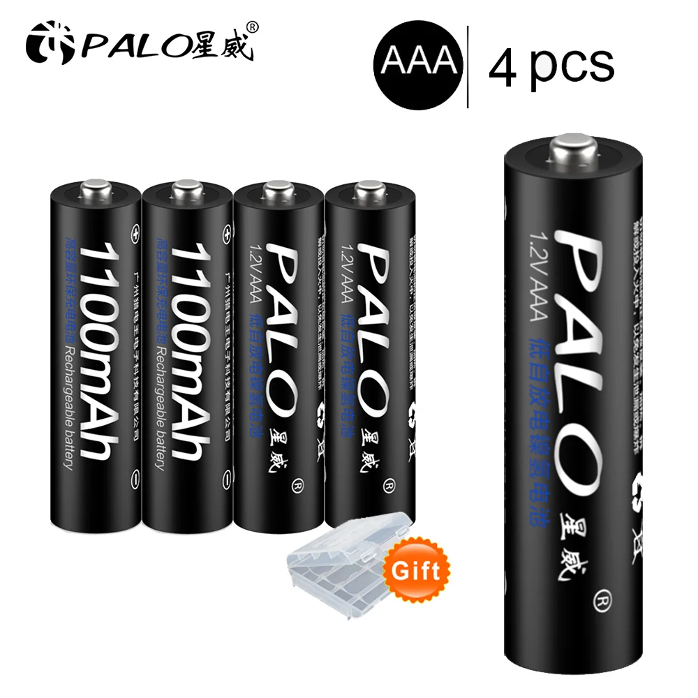 PALO 4/8/12/16/20/24 шт. 1,2 никель-металл-гидридный аккумулятор с напряжением AAA Перезаряжаемые батареи 1100 мА/ч, 3A AAA аккумуляторная батарея для камеры игрушечный автомобиль - Цвет: 4pcs AAA battery