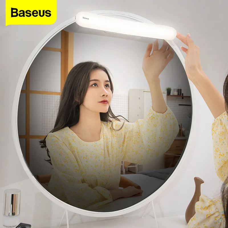 Baseus LED Makeup Mirror Light Dimmable Vanity for Dressing USB Rechargeable Make Up Wall Lamp Home Bathroom | Освещение