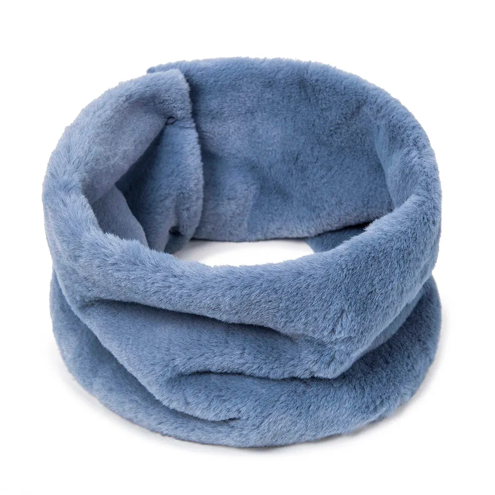 TRUENJOY Women's Winter Thick Warm Neck Scarf men New Soft Ring Scarf Scarves Unisex button Solid Color