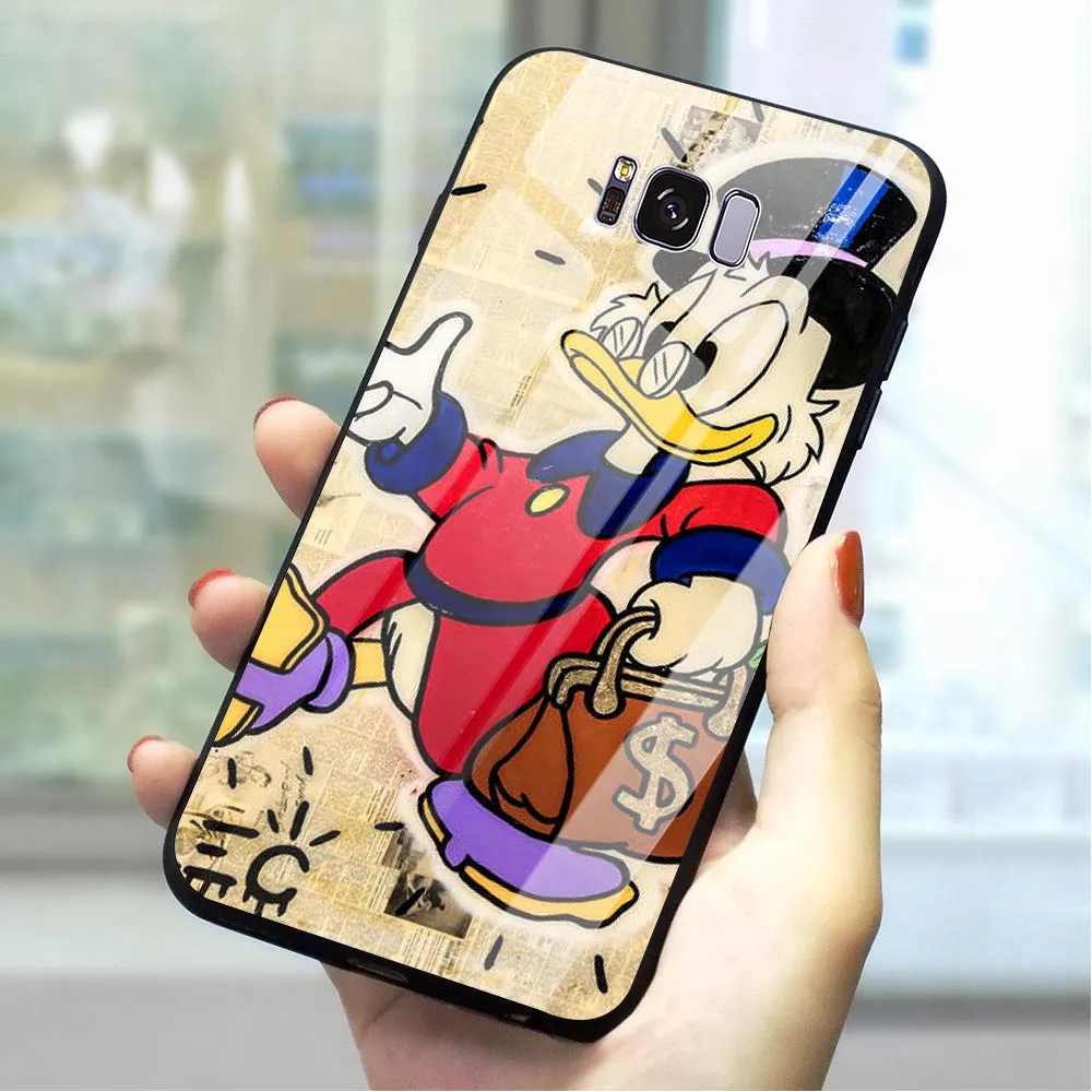 

Graffiti Scrooge Mc Duck Glass Phone Cover for Samsung S7 Case Galaxy A70 A60 M40 A50 A40 A20 A30 A10 S7 Edge S8 S9 Plus S10