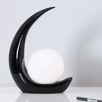 

Creative moon resin personality bedroom bedside lamp modern minimalist living room decoration study table lamp WF530927