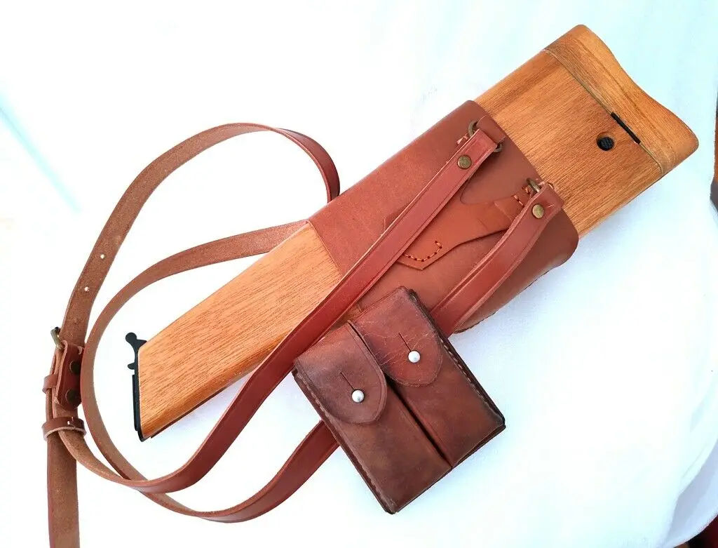 WW2 GERMAN C96 MAUSER BROOMHANDLE HOLSTER AND STOCK MILITARY Ammo Pouch SET COLLECTION | Тематическая одежда и униформа
