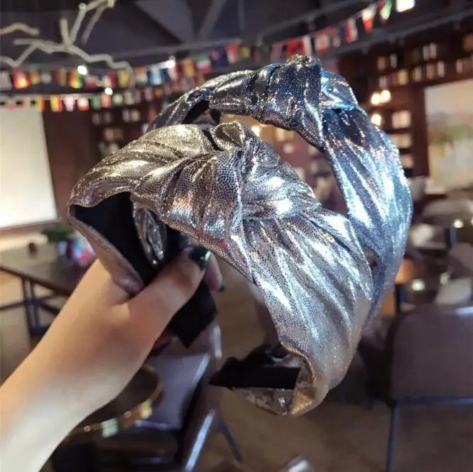 36 шт./лот DIY простой мульти ткани супер вспышка Позолоченные головные повязки Средний галстук повязки с узелком Инструменты для укладки волос аксессуар HA1550