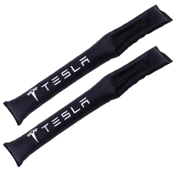 

2X Universal Seat Gap Fillers For Tesla Model S Model X Model 3 PU Leather Barrier Pad Slot Plug Interior Car Accessories