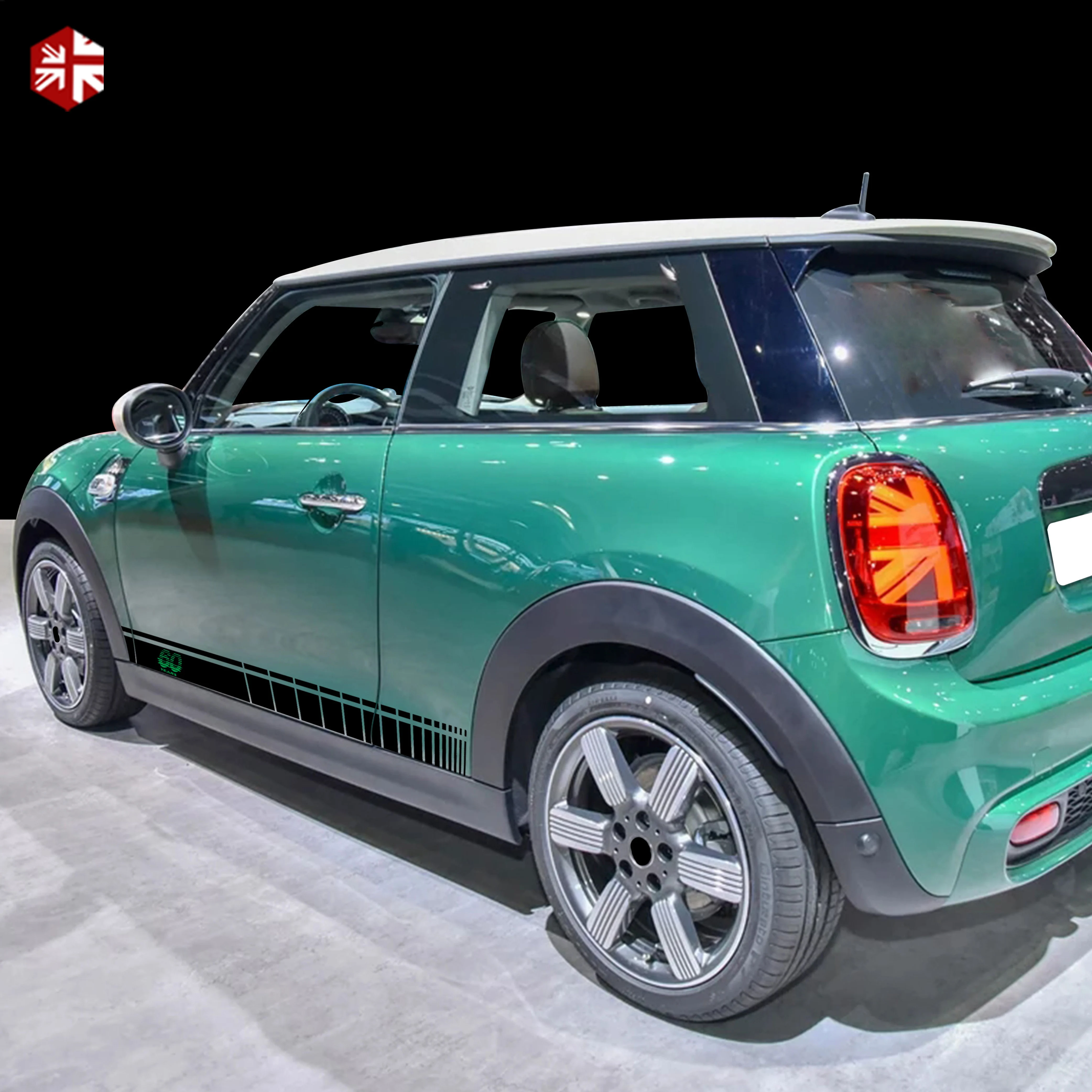 2 предмета 60th Юбилей двери автомобиля боковые полосы Стикеры для MINI Cooper S R50 R52 R53 R55 R56 R57 R58 R59 R60 R61 F54 F55 F56 F60