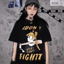 Cheap Summer Cool Short Punk Gothic HipHop Tshirt Harajuku Sleeve T Shirt Sailor Moon Print Vintage T-shirt Streetwear Oversize tops Cheap Summer Cool Short Punk Gothic HipHop Tshirt Harajuku Sleeve T Shirt Sailor Moon Print Vintage T-shirt Streetwear Oversize tops