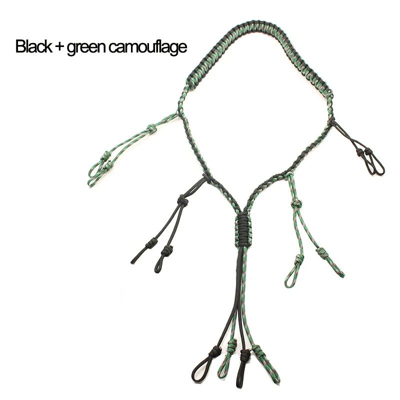 Black green camo Парашютный шнур, тканый 12 кольцевой шейный ремешок, ошейник из веревки для зонта, регулируемый держатель для петель для охоты на открытом воздухе, кемпинга - Цвет: Black green camo