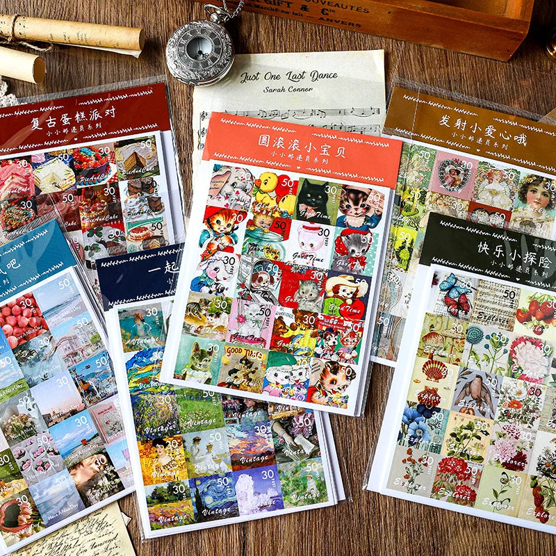 10sheets/lot Kawaii Stationery Stickers Retro Postman Diary Planner Decorative Mobile Stickers Scrapbooking DIY Craft Stickers afbeelding