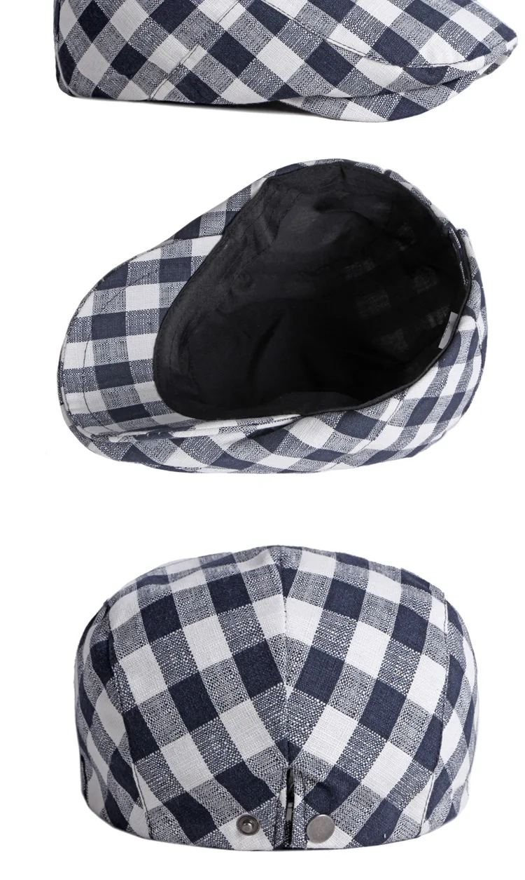 2021 New Man Peaky Blinders British Plaid Berets Women Vintage Flat Caps Gatsby Male Spring Summer Adjustable Driver Hat beret for guys