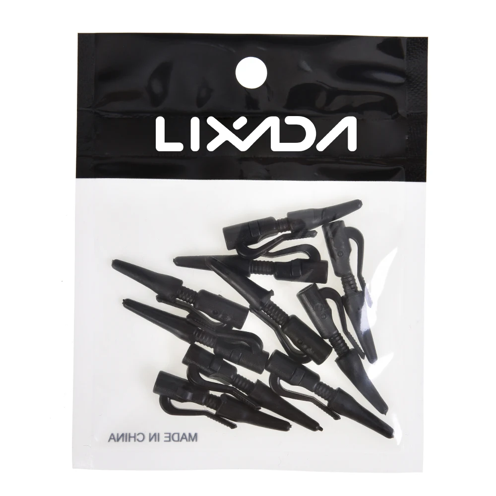 

Pack of 10Pcs Safety Lead Clips Carp fishing accessories Fishing Terminal Tackle Tool with Tail Rubber Tubes Pesca