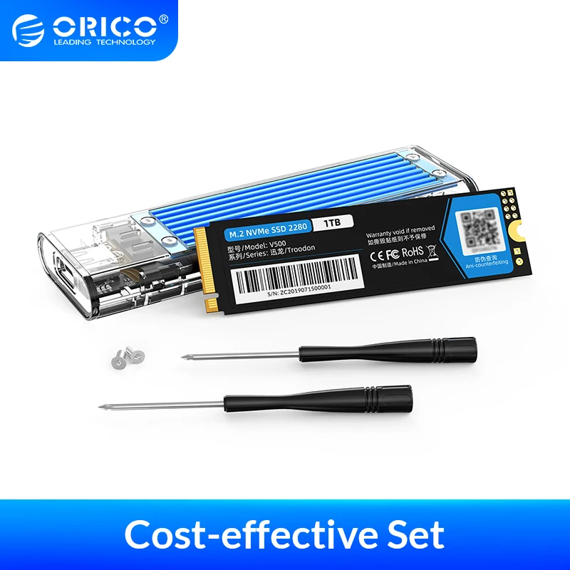 Внутренний SSD-накопитель ORICO PSSD 128 ГБ 256 512 ТБ M.2 NVME SSD 2280 с прозрачным SSD-чехлом M Key