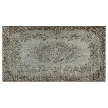 

Handmade Gray Vintage Overdyed Turkish Area Rug 118x222 Cm-3'10''X7'3''
