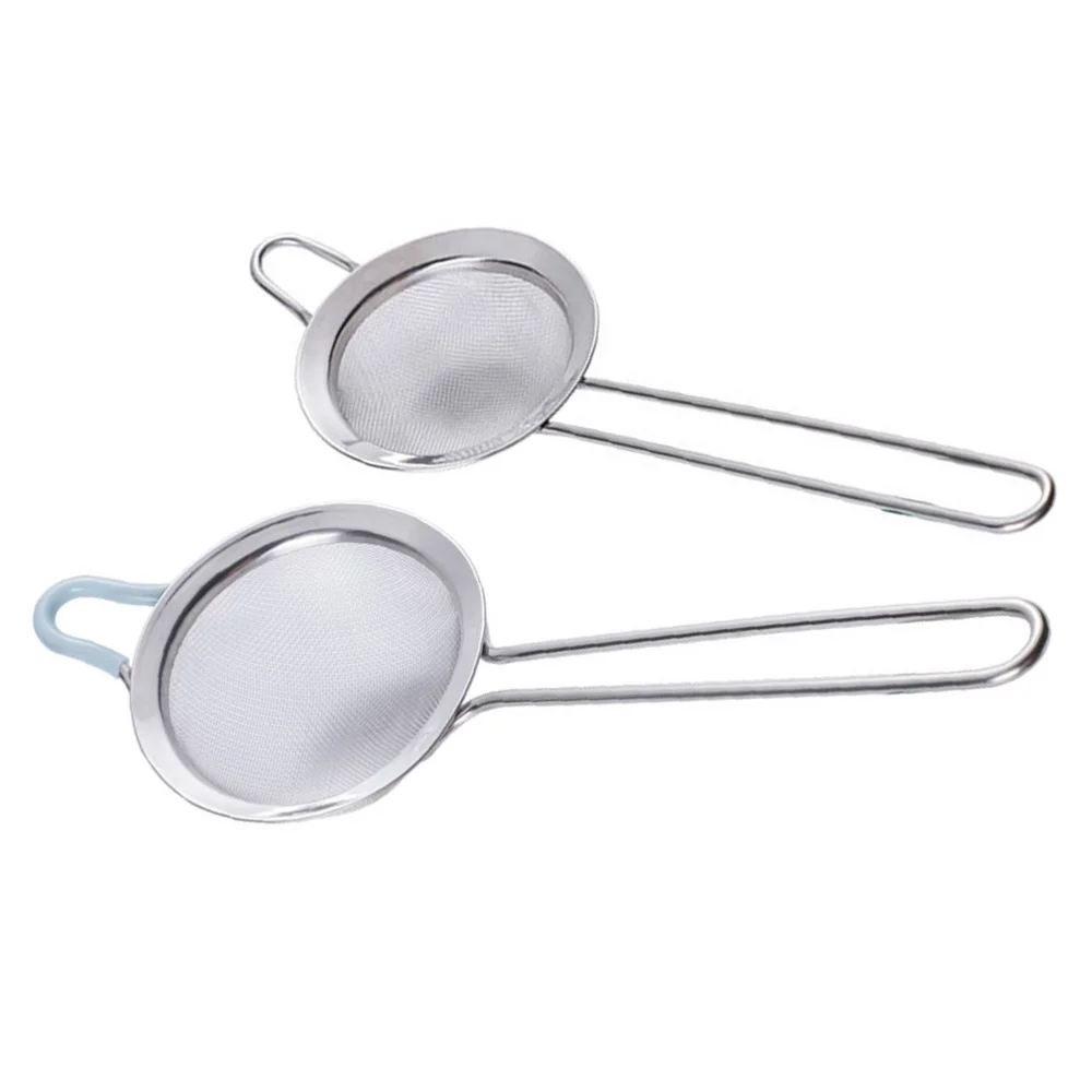 

2pcs Handheld Flour Sifter Stainless Steel Flour Net Flour Sieve Baking Tool