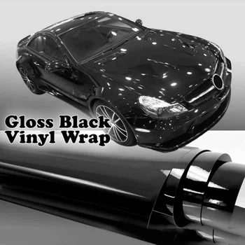 

DIY Auto Graphic Decal Roll Film Wrap Car Vinyl Sticker Glossy Black 152x30 Cm