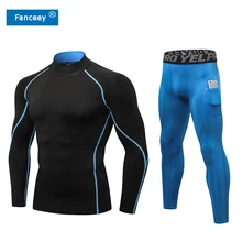Fanceey, зимнее термобелье с высоким воротником, мужские кальсоны, мужская рубашка Рашгард, леггинсы, теплое Спортивное компрессионное термобелье, термо