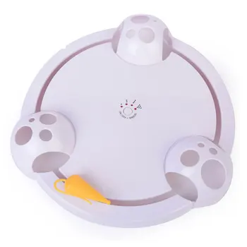 

Portable Pet Cute Interactive Catching Mouse Entertainment Electric Funny Rotary Disc Battery Powered Automatic Cat Carousel Toy