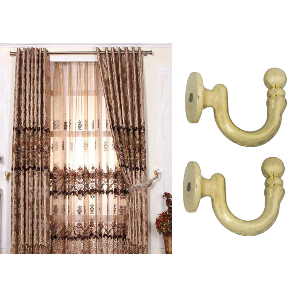 2 Pieces Metal Curtain Tieback Hooks Holders Wall Door Hangers