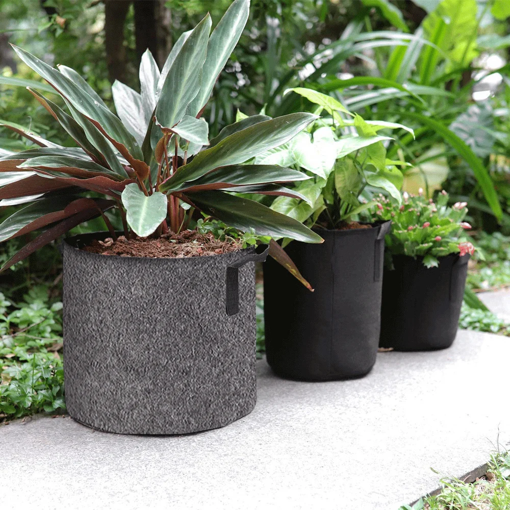 Planting Bags Planting Bag Grey Potato Fabric Vegetable Seedling Pot Garden Tools 1-15 Gallon Eco-Friendly Grow