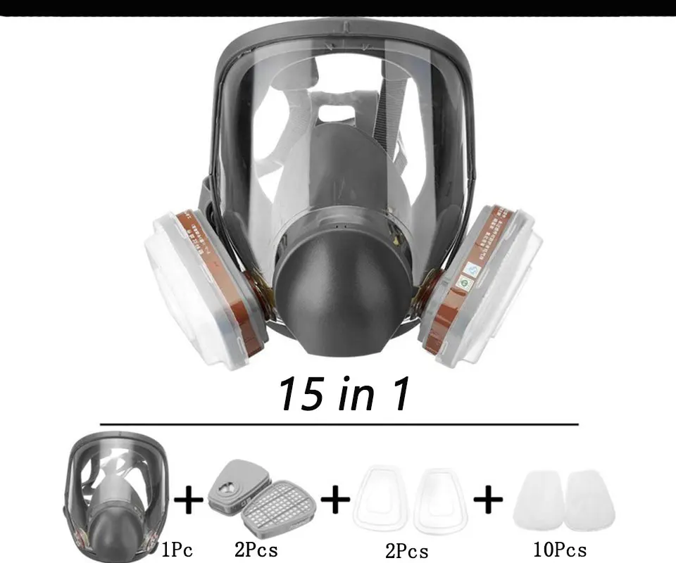 Máscara proteccion respiradora facial completa antipolvo para pintura Industrial, mascarilla de gas para pulverización con filtro de seguridad 6800