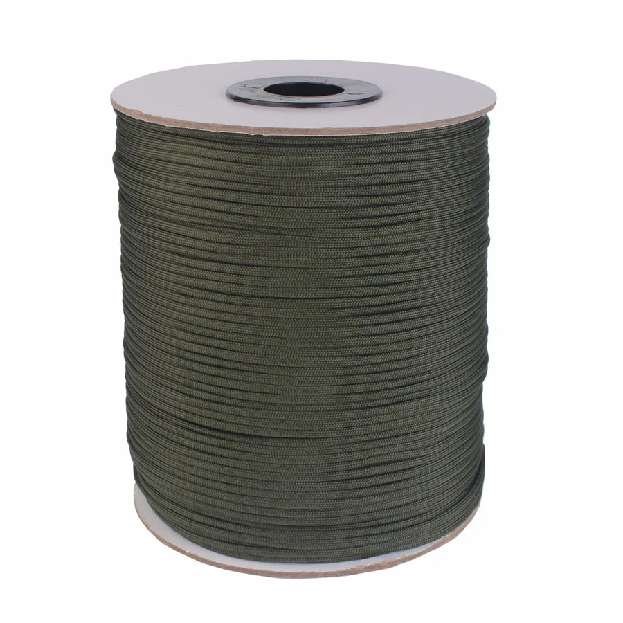 Army green CAMPINGSKY 1000FT Паракорд парашютный шнур Катушка 550 шнур веревочка Mil Spec type III 7 Strand Core - Цвет: Army green