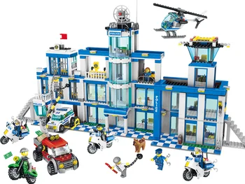 

City Seiries Police Station Counter-Strike Building Blocks Brick Set Helicopter Policeman Model Assemble Toys For Children Gifts